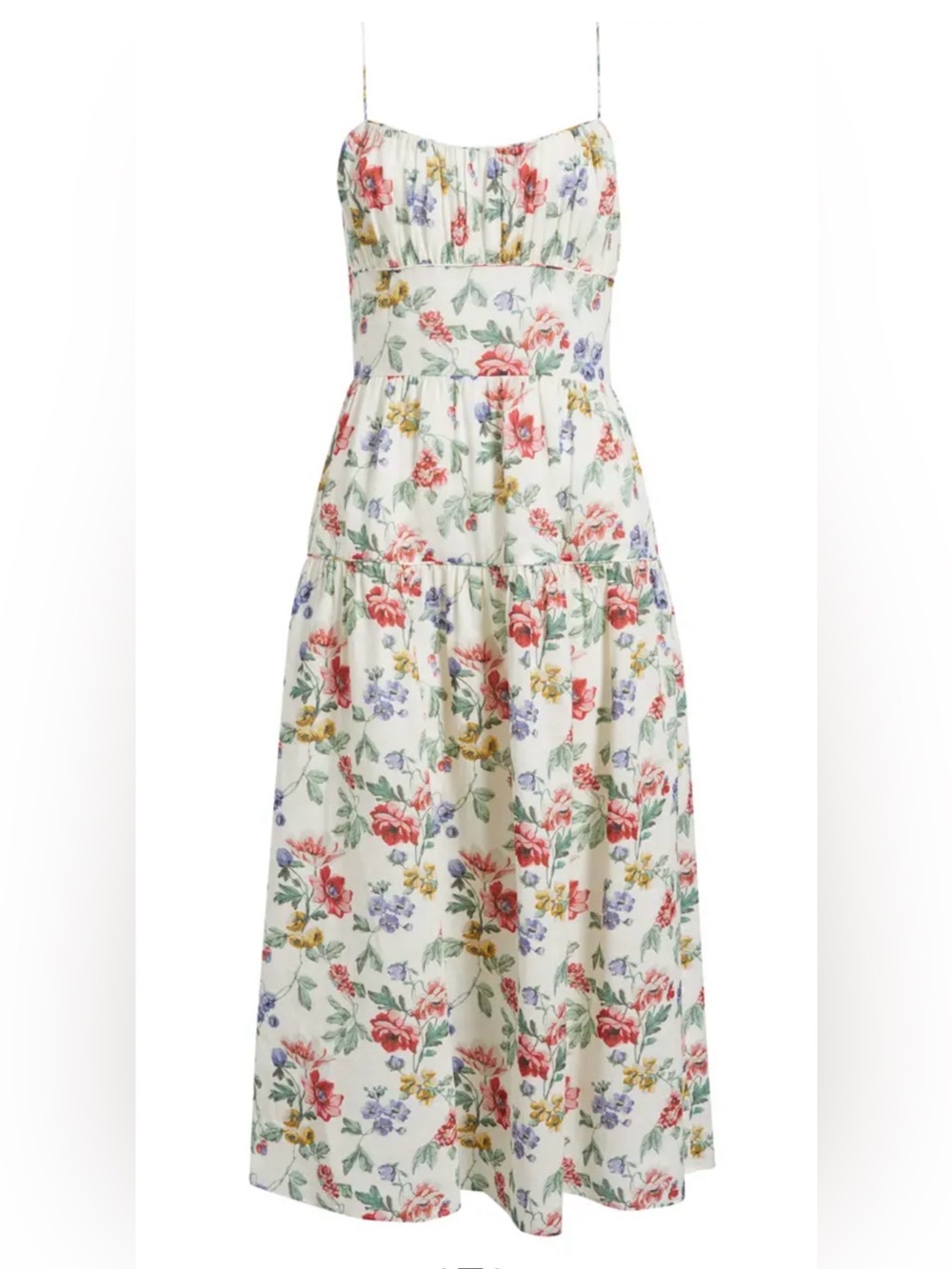 LUCKY & BRAND FLORAL PRINT MIDI DRESS SIZE 2/10 NWT